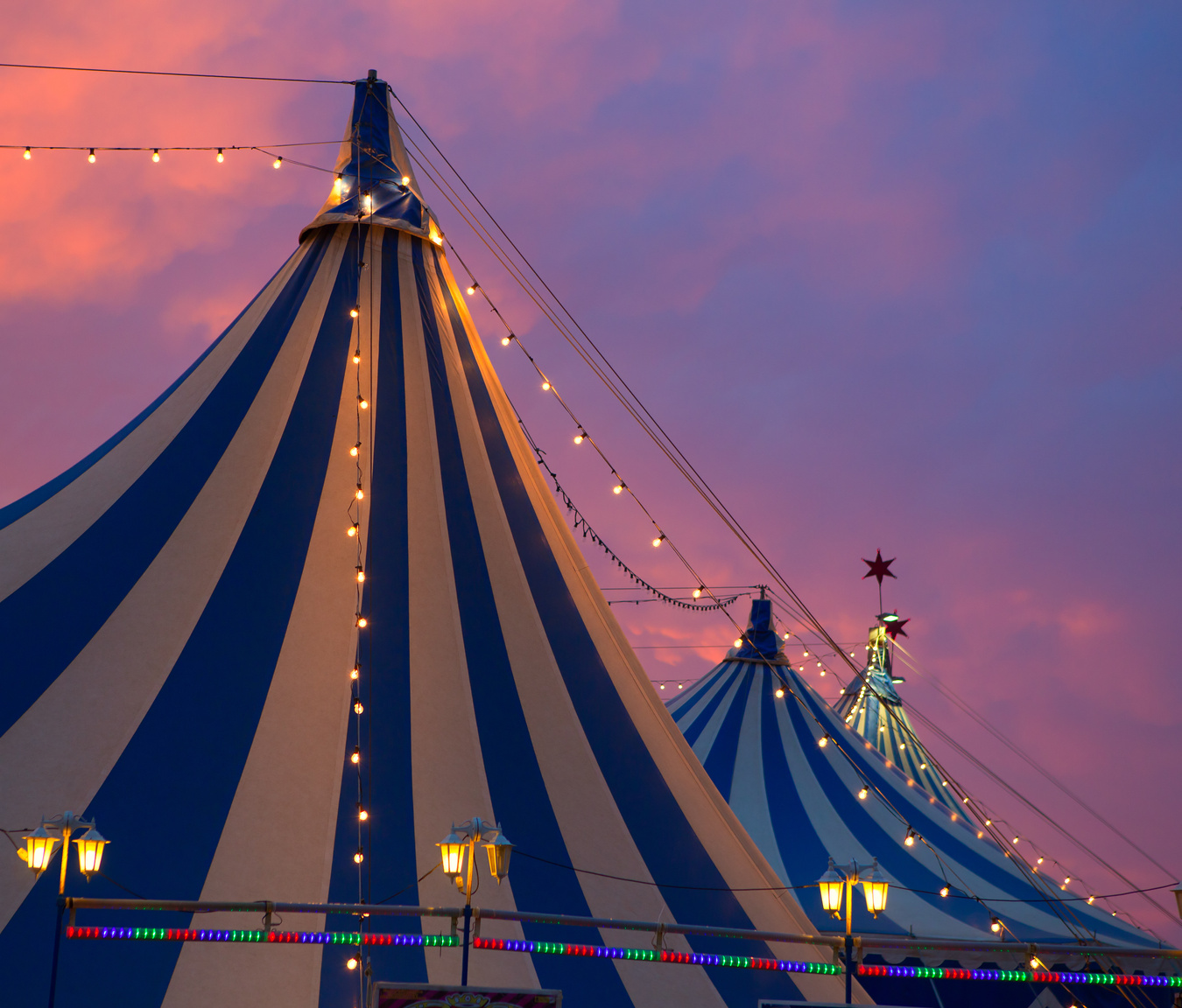 Circus Tent in a Dramatic Sunset Sky Colorful